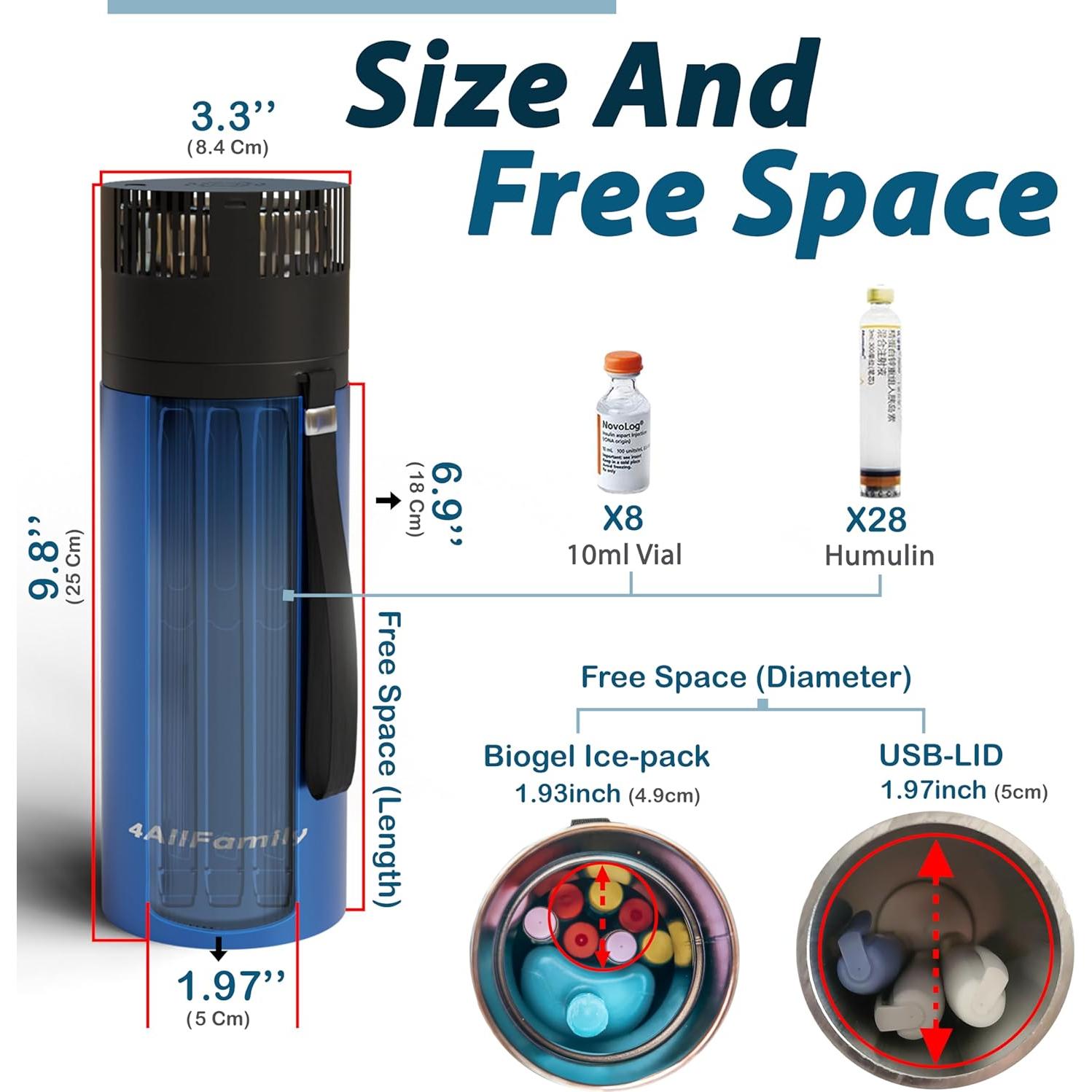 Enfriador Médico Portátil 4ALLFAMILY Voyager Azul 900ml