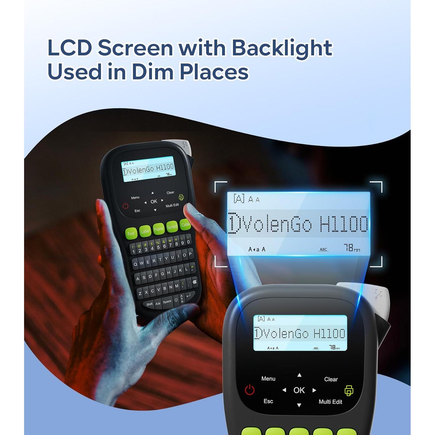 Máquina de Etiquetas VolenGo H1100 Portátil con Pantalla LCD