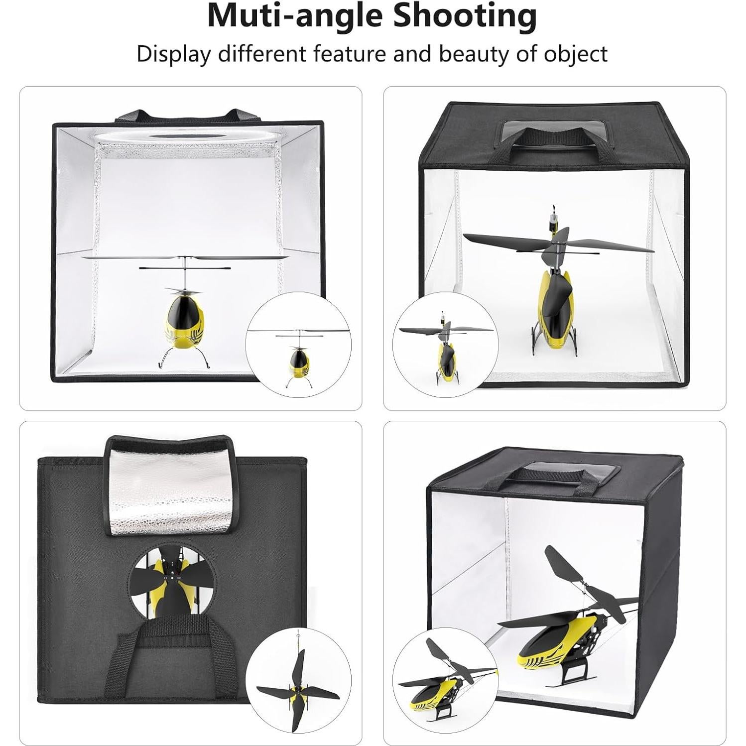 Caja de Luz Fotográfica Uyled 30x30 cm con 120 LED y 6 Fondos