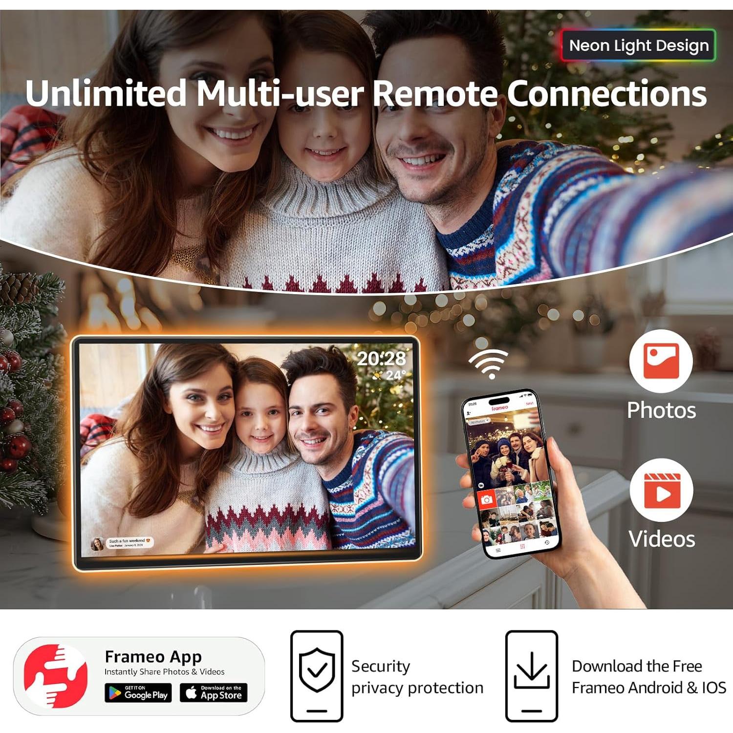 Marco de Fotos Digital ApoloSign 14.1" 2K FHD con Luz LED