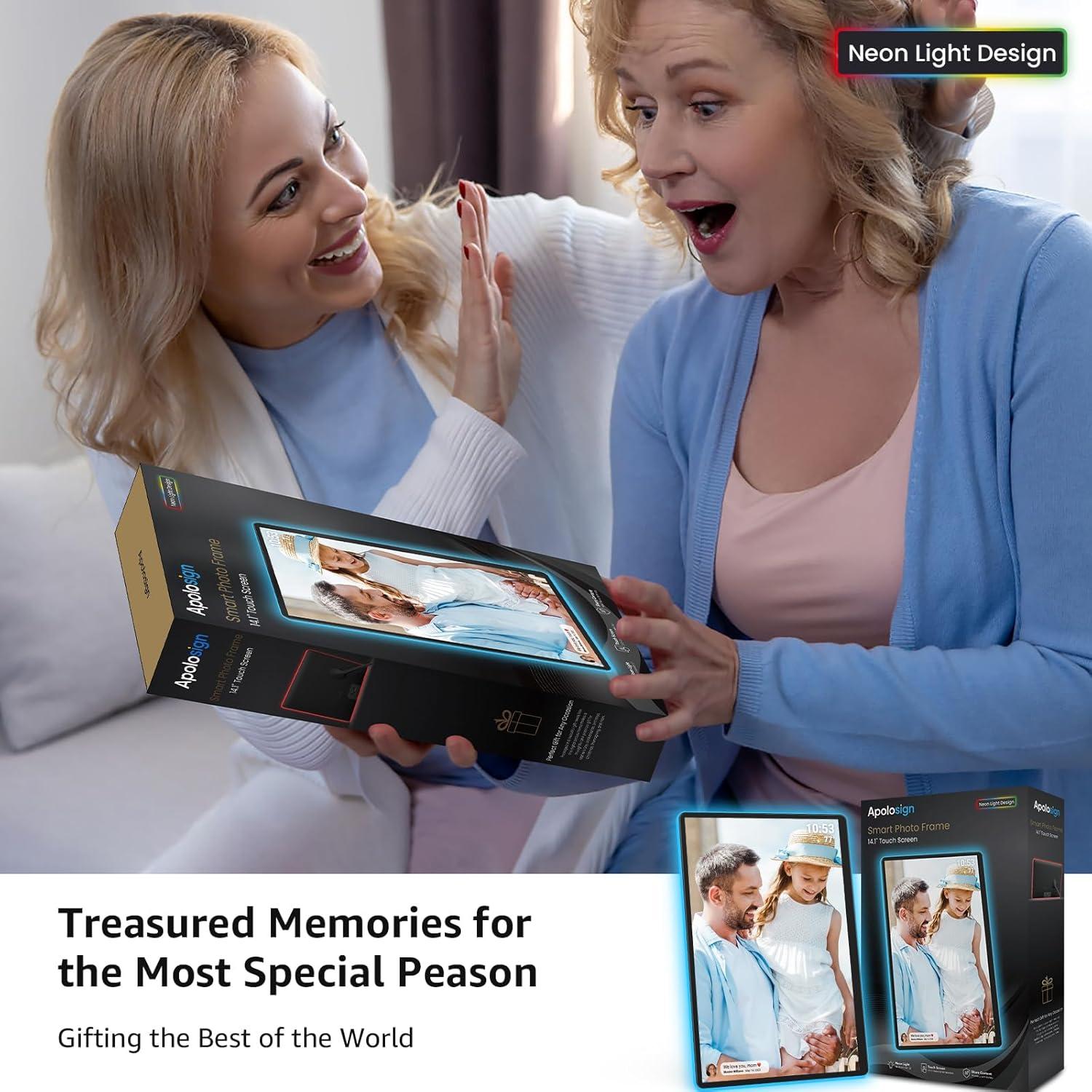 Marco de Fotos Digital ApoloSign 14.1" 2K FHD con Luz LED