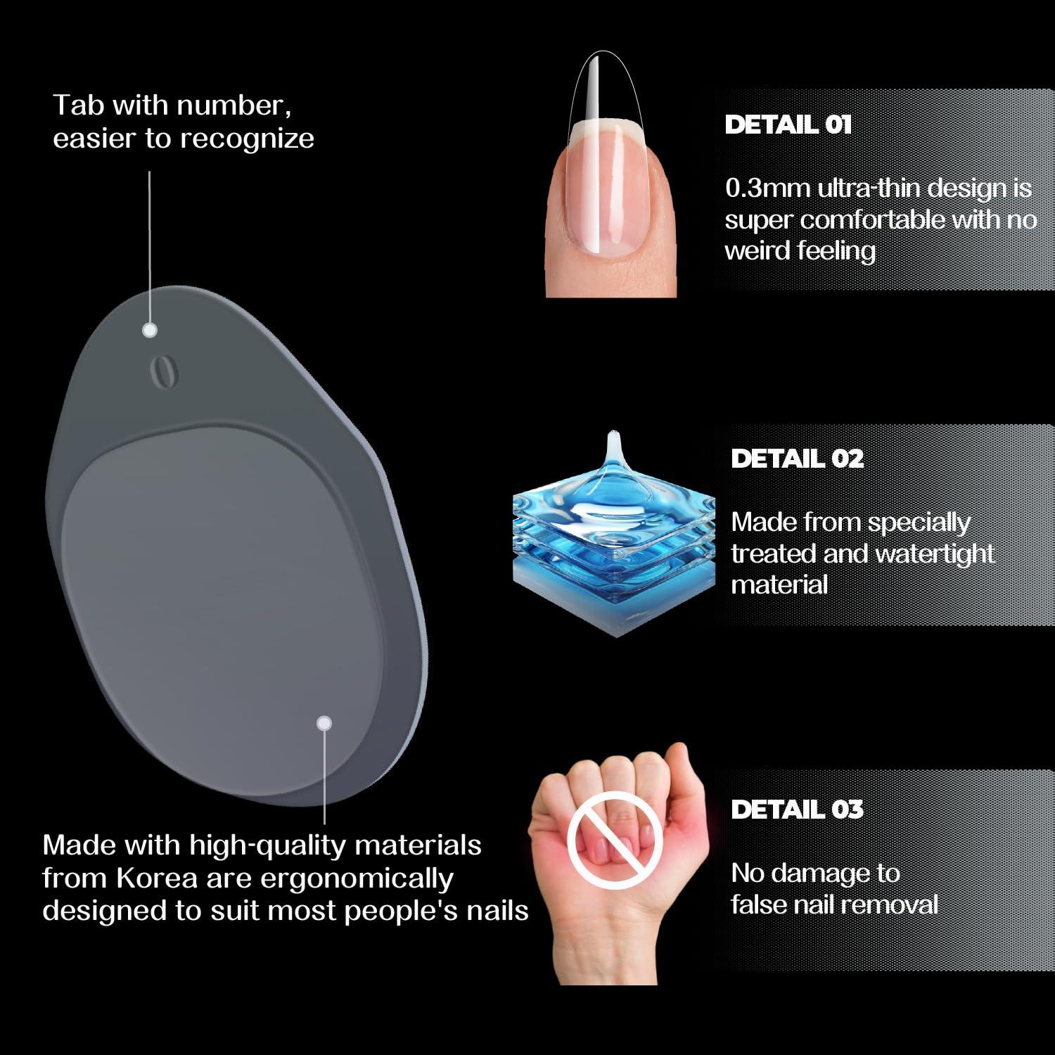 300 Pestañas Adhesivas para Uñas Jolly Snaps Ultra Finas