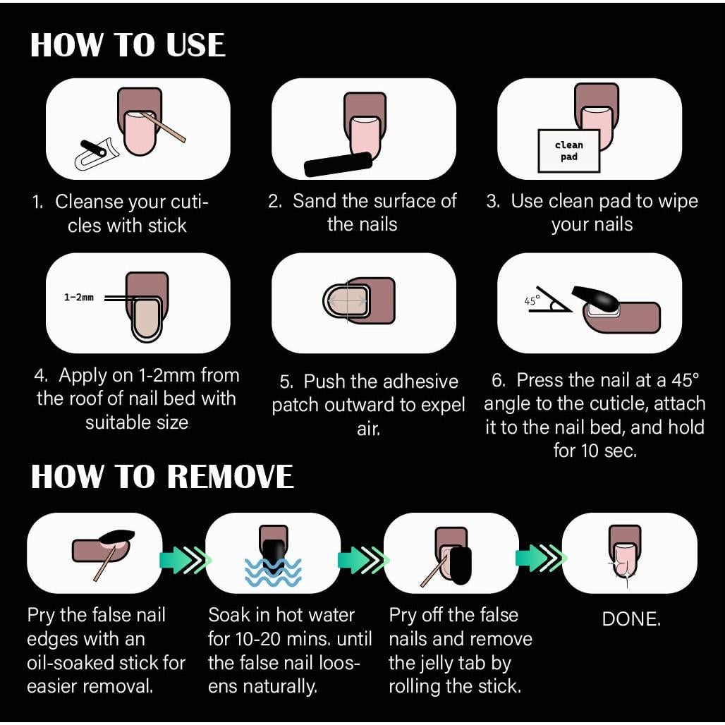 300 Pestañas Adhesivas para Uñas Jolly Snaps Ultra Finas