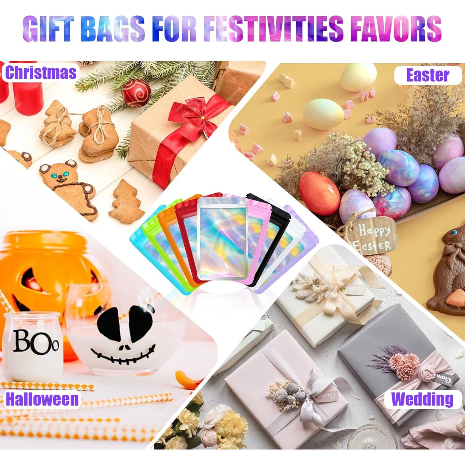 100 Bolsas Holográficas Mylar Jetmore 7.62x7.62 cm Negras