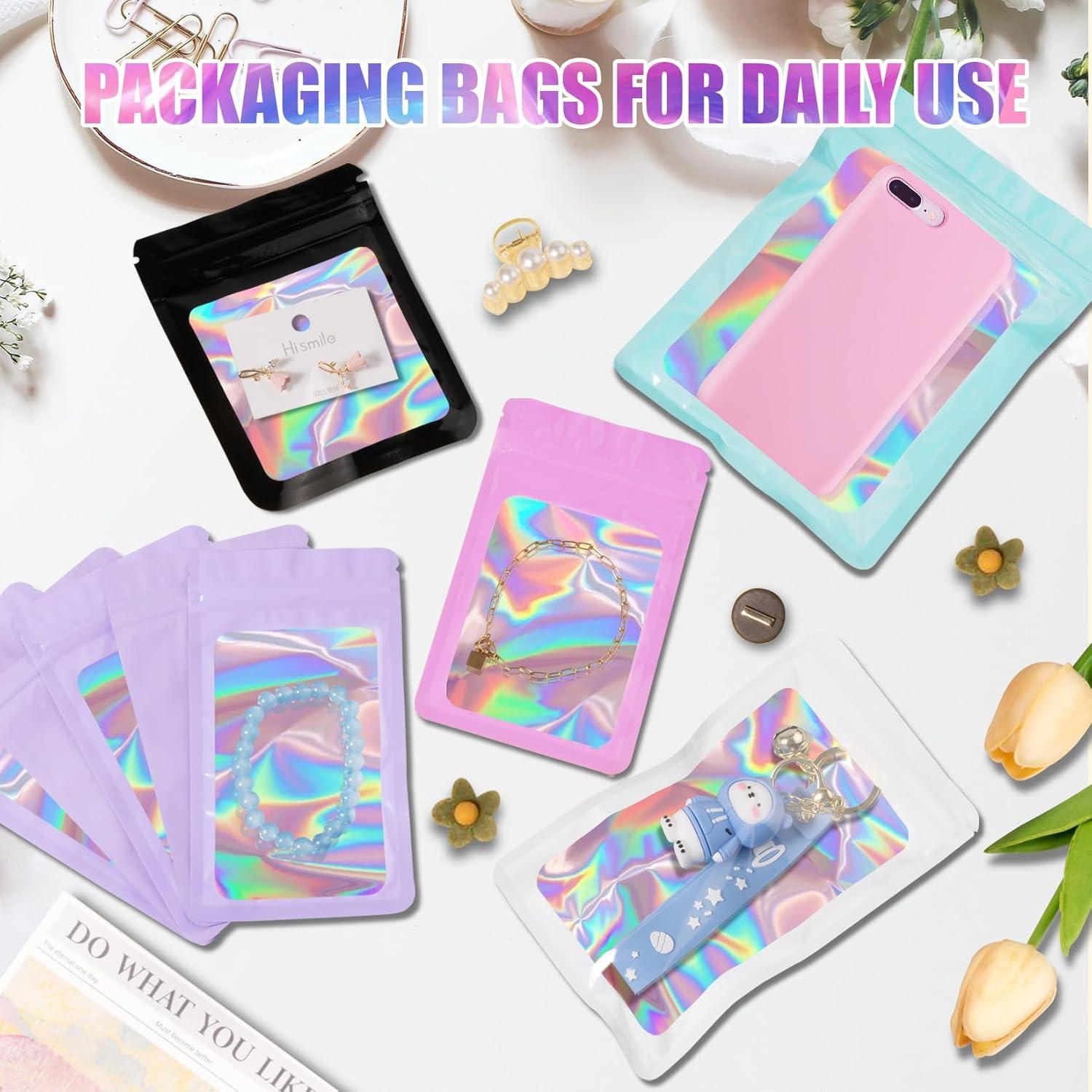 100 Bolsas Holográficas Mylar Jetmore 7.62x7.62 cm Negras