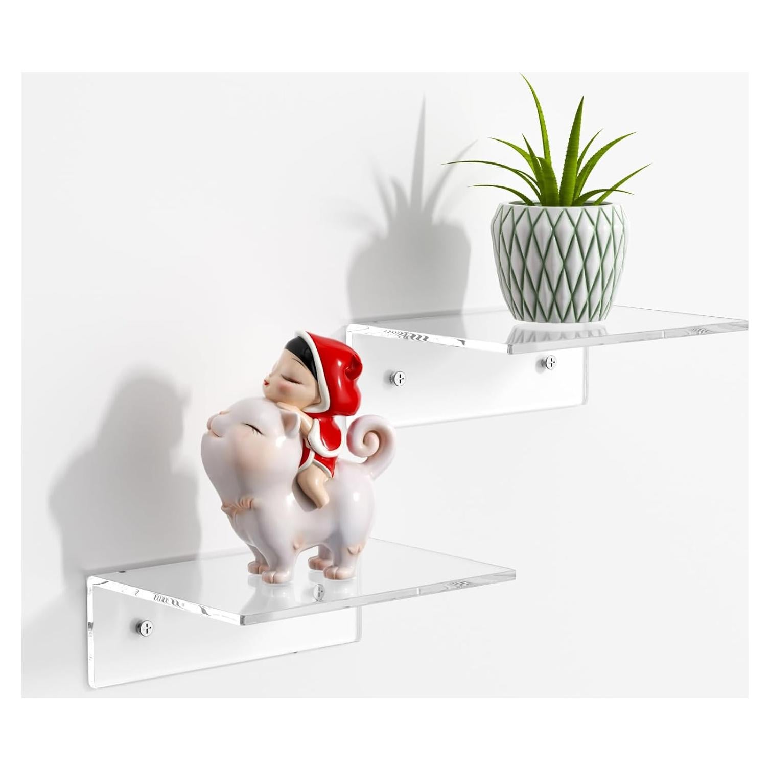 Estantes Flotantes de Acrílico FEMELI 15.24 cm 2 Pcs Montados