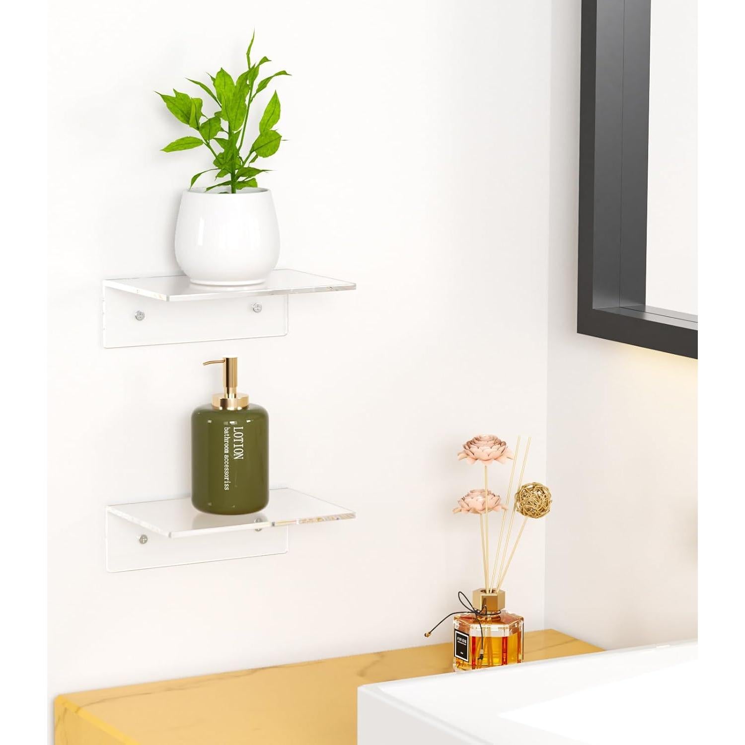 Estantes Flotantes de Acrílico FEMELI 15.24 cm 2 Pcs Montados