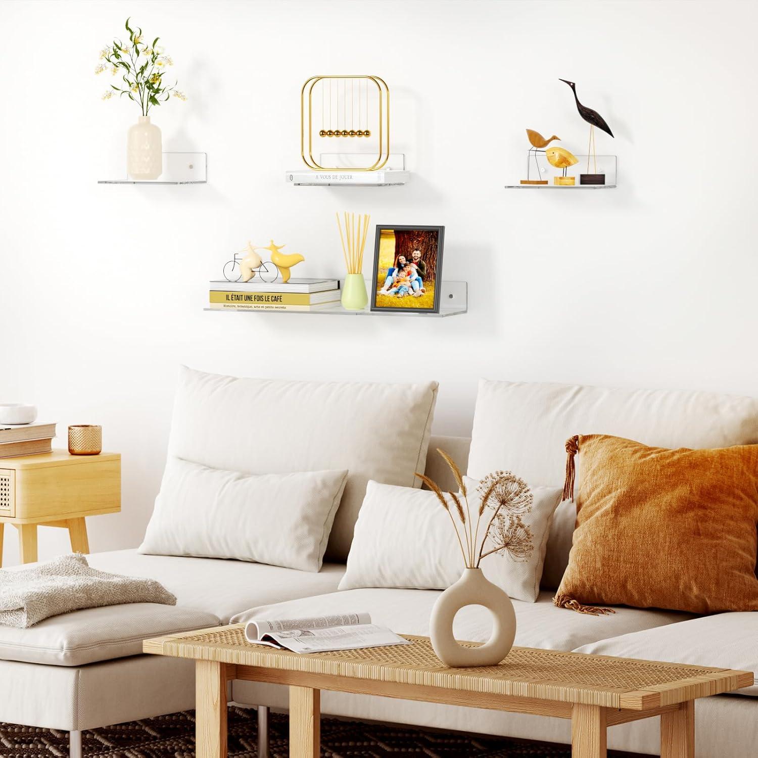 Estantes Flotantes de Acrílico FEMELI 15.24 cm 2 Pcs Montados