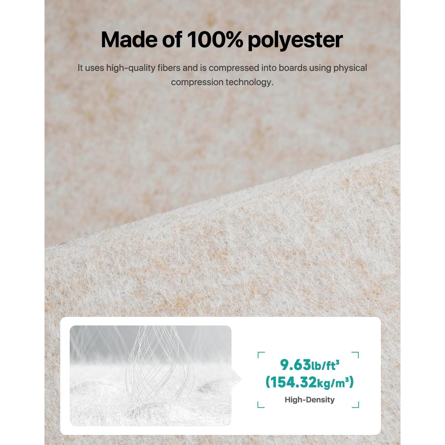 Paneles Acústicos Autoadhesivos Soundsbay 12 Piezas Beige 30.48cm