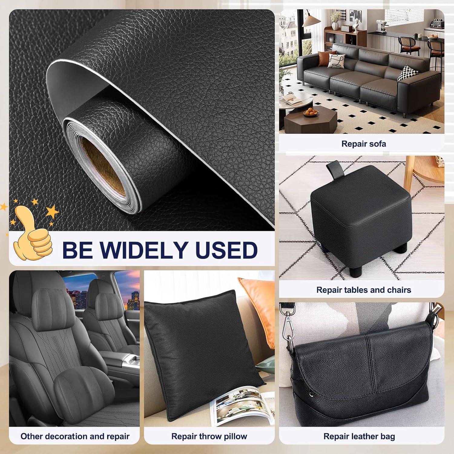 Parche de Reparación de Cuero CAX 39.9x101.6 cm Negro Autoadhesivo