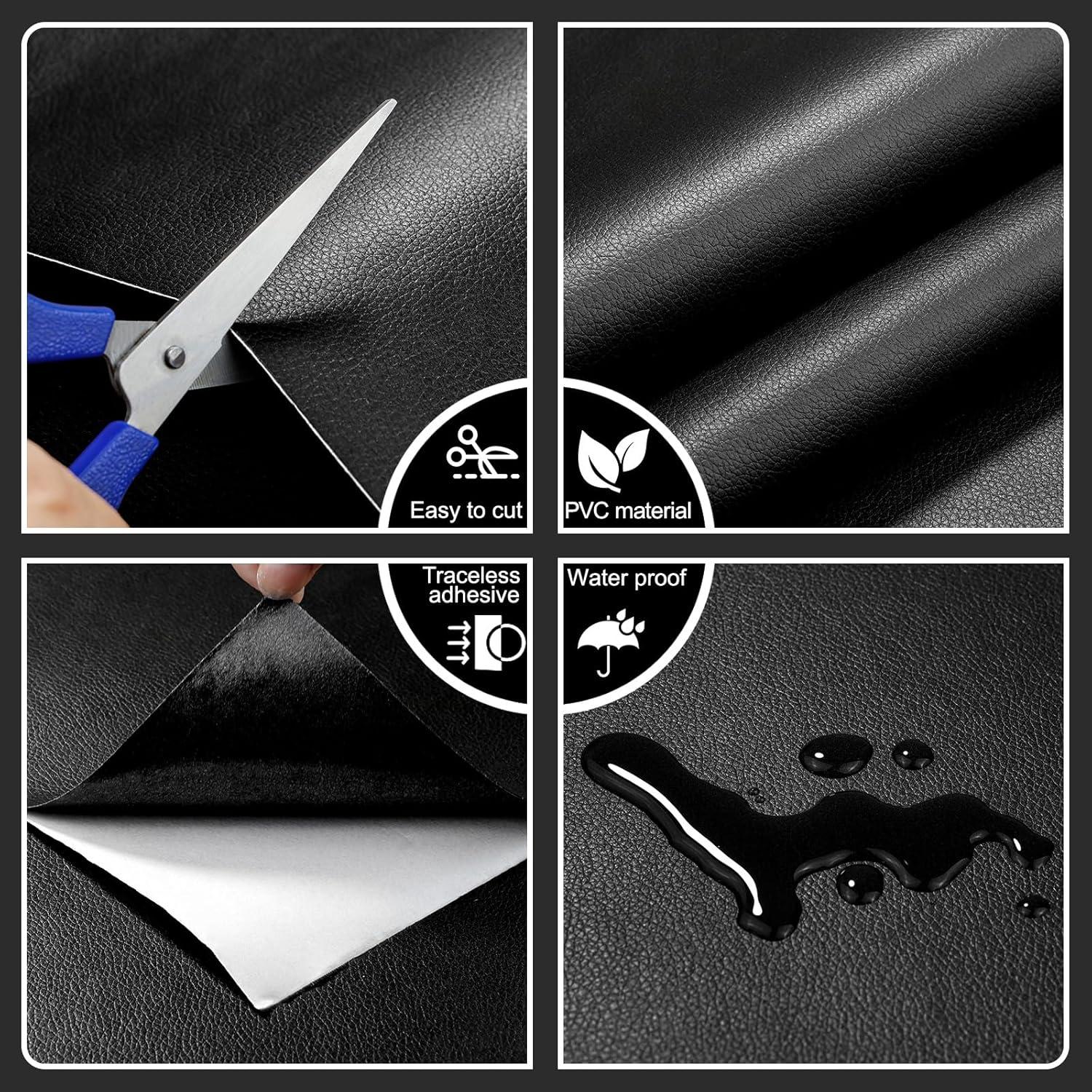 Parche de Reparación de Cuero CAX 39.9x101.6 cm Negro Autoadhesivo