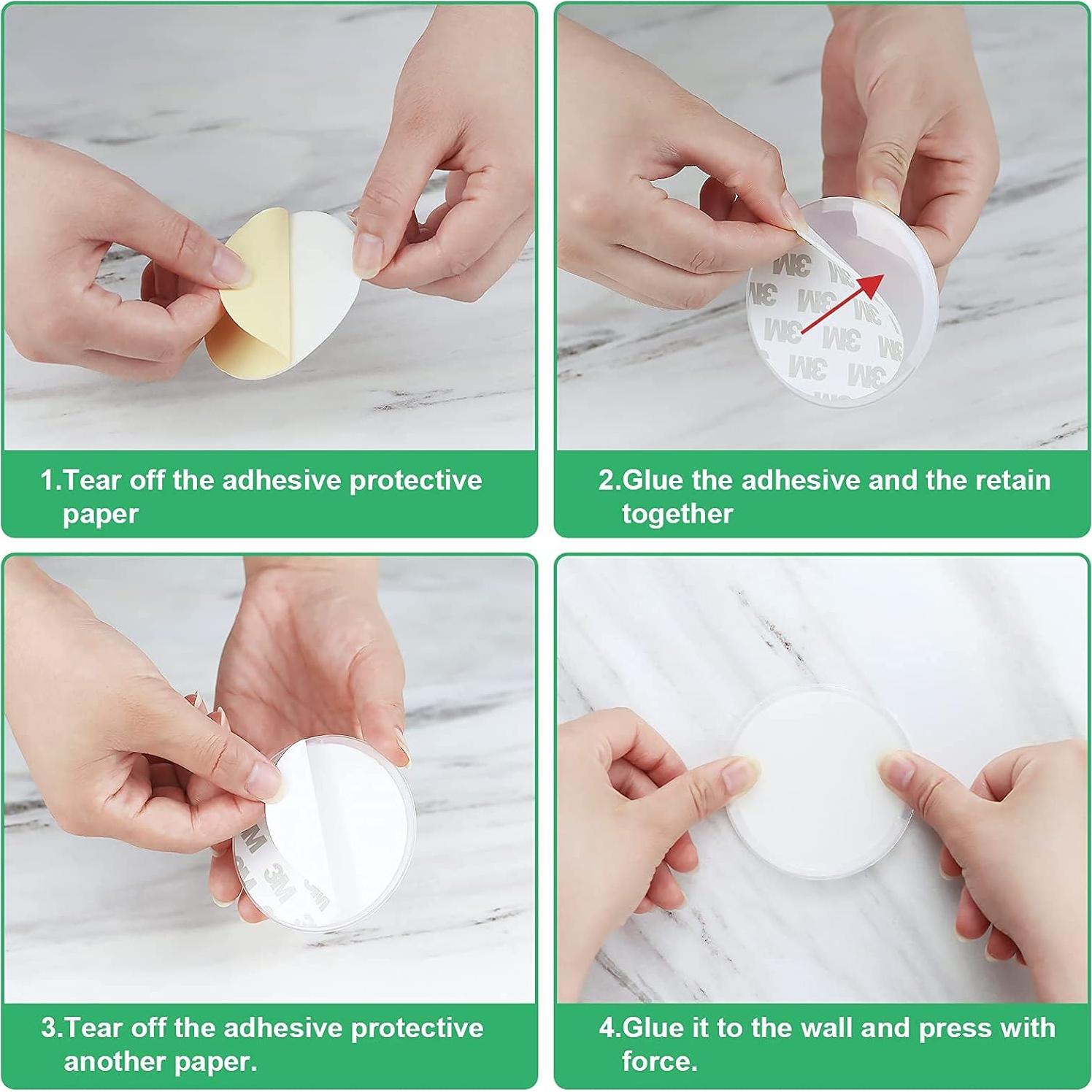 Soporte de Varilla de Cortina de Ducha Adhesivo AYAYASTORY - Paquete de 4