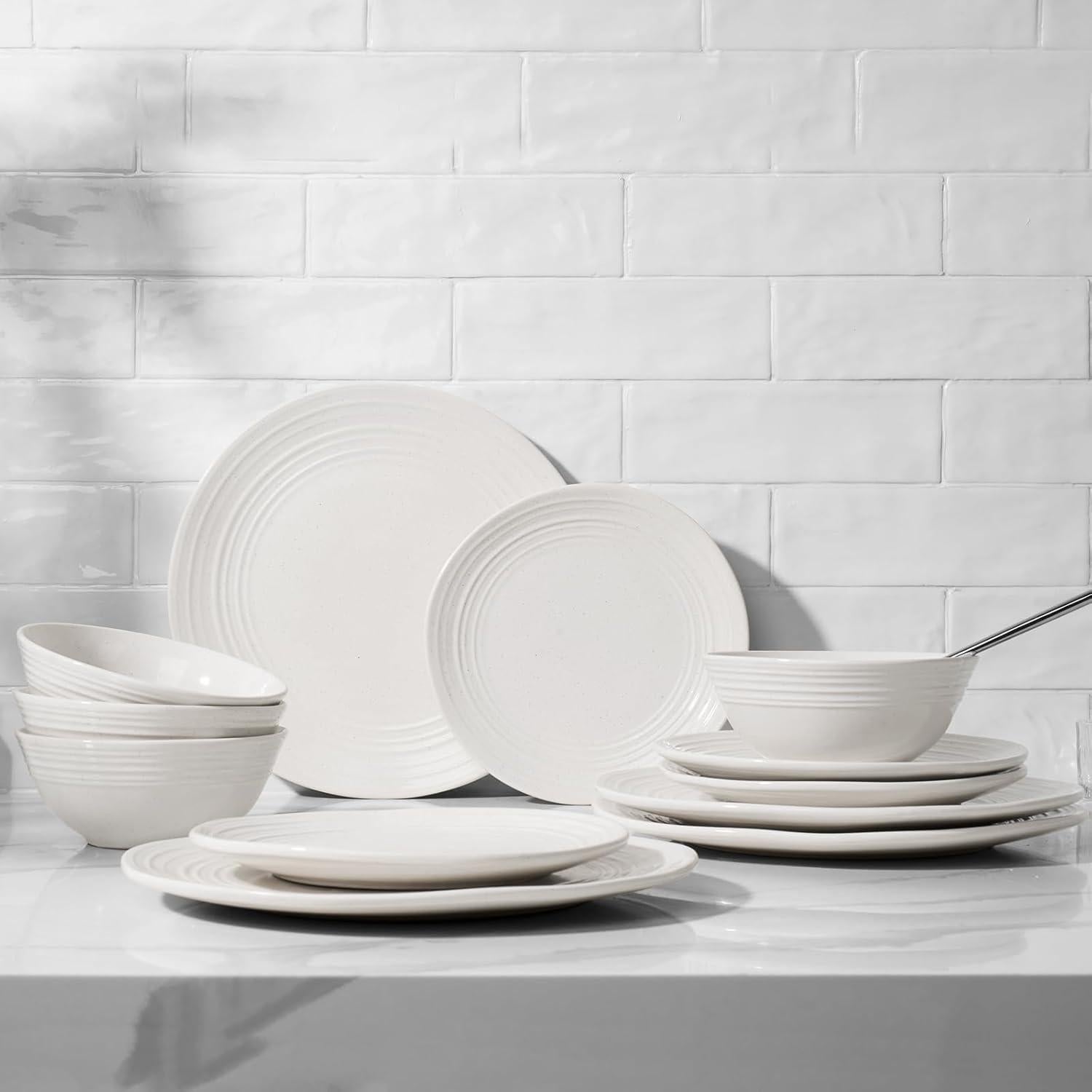 Juego de Vajilla Famiware 18 Piezas Cerámica Blanca para 6