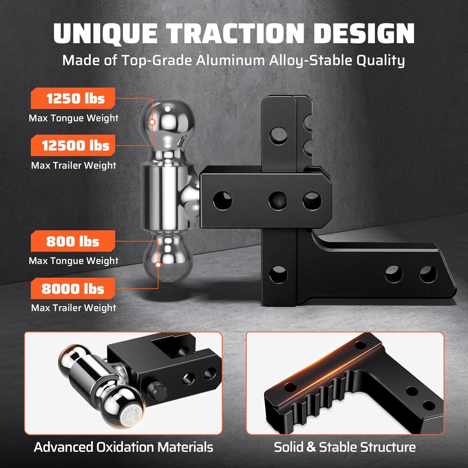 Enganche de Remolque Ajustable Ehaho 2x6" con Tensador 5670 kg