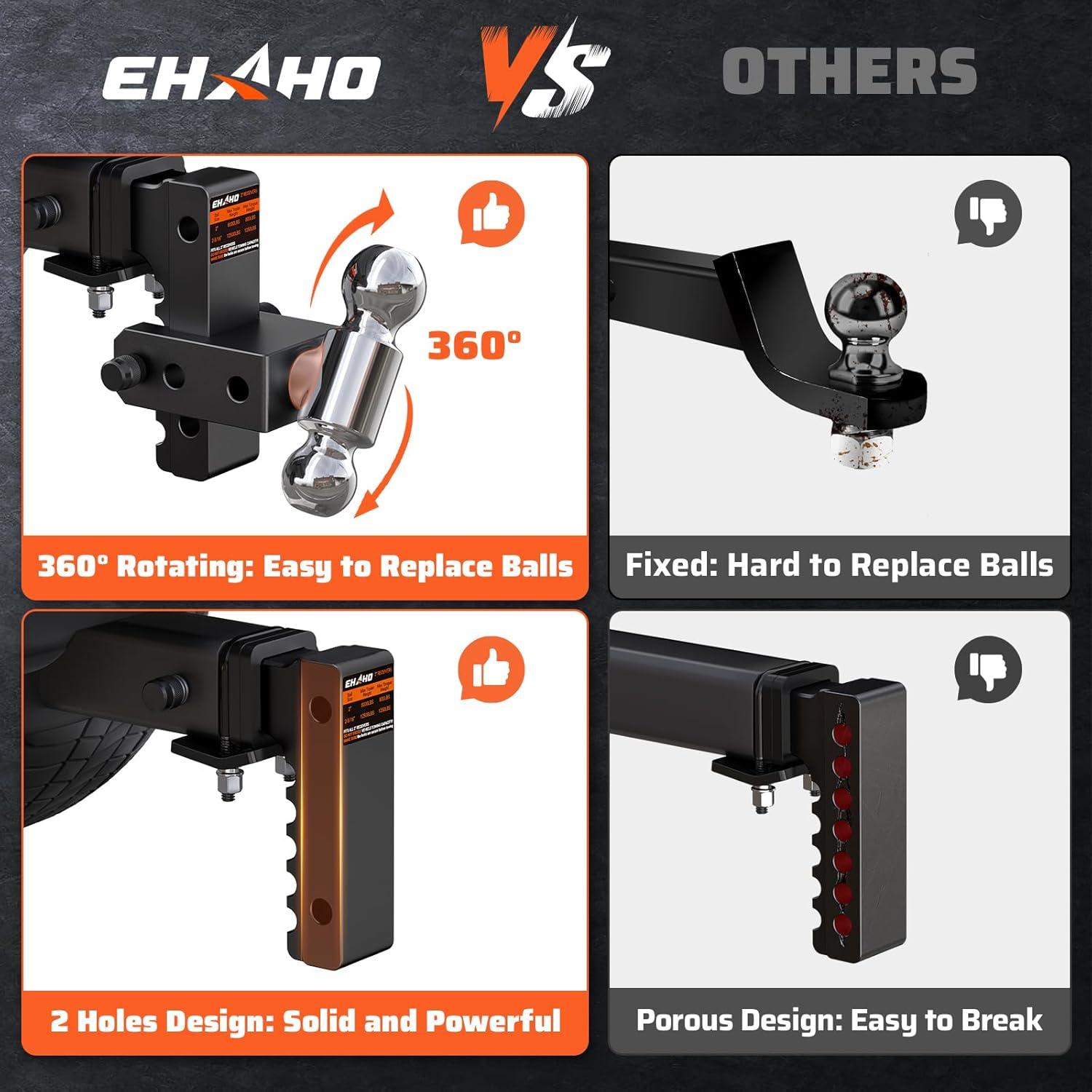 Enganche de Remolque Ajustable Ehaho 2x6" con Tensador 5670 kg