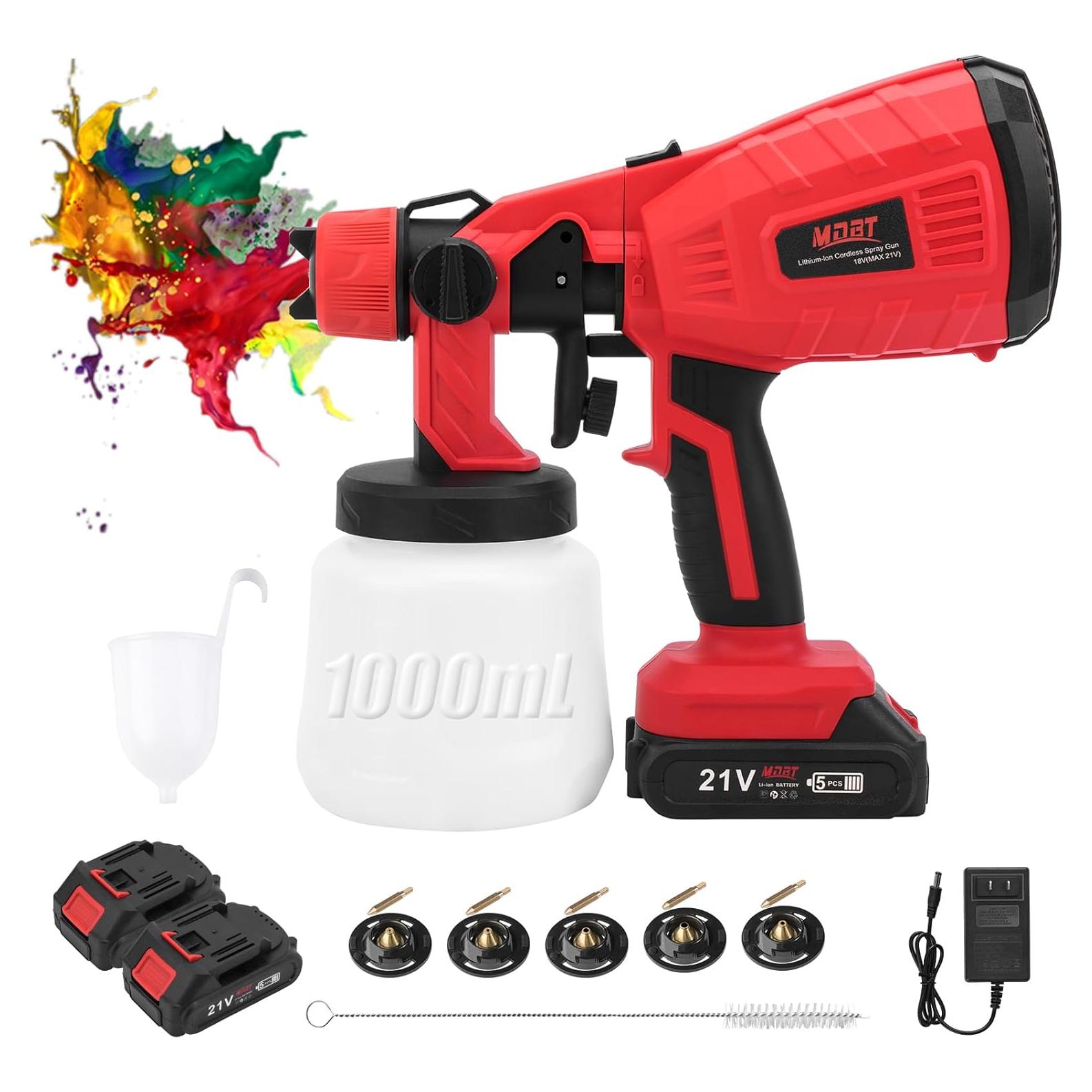Pistola de Pintura Inalámbrica MDBTTOOLS HVLP 2 Baterías 1500mAh