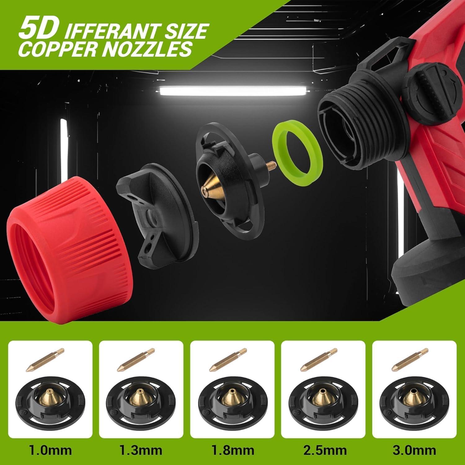 Pistola de Pintura Inalámbrica MDBTTOOLS HVLP 2 Baterías 1500mAh