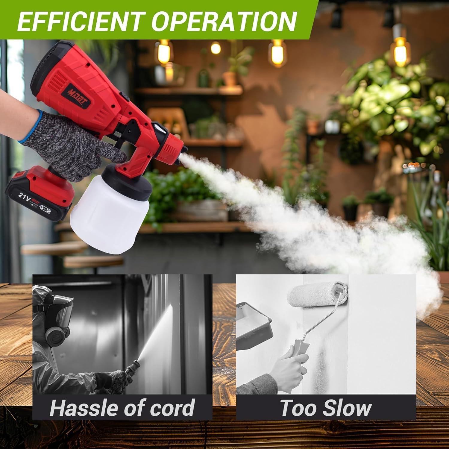 Pistola de Pintura Inalámbrica MDBTTOOLS HVLP 2 Baterías 1500mAh