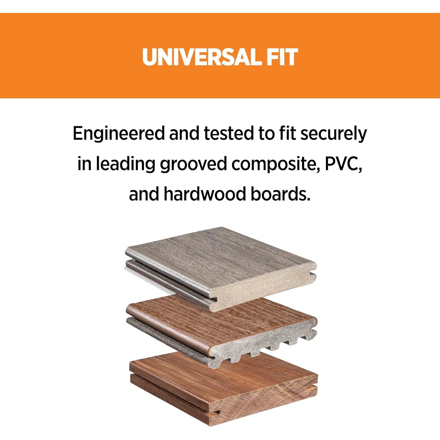 Clips Ocultos para Deck CAMO 90 Unidades - Instalación Rápida