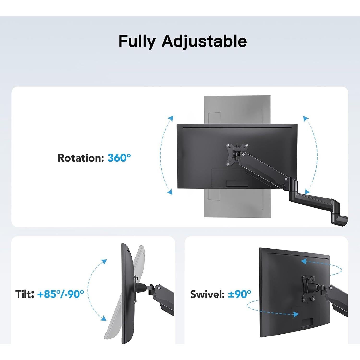 Soporte Triple para Monitores HUANUO HNTS3B 17-32" Ajustable