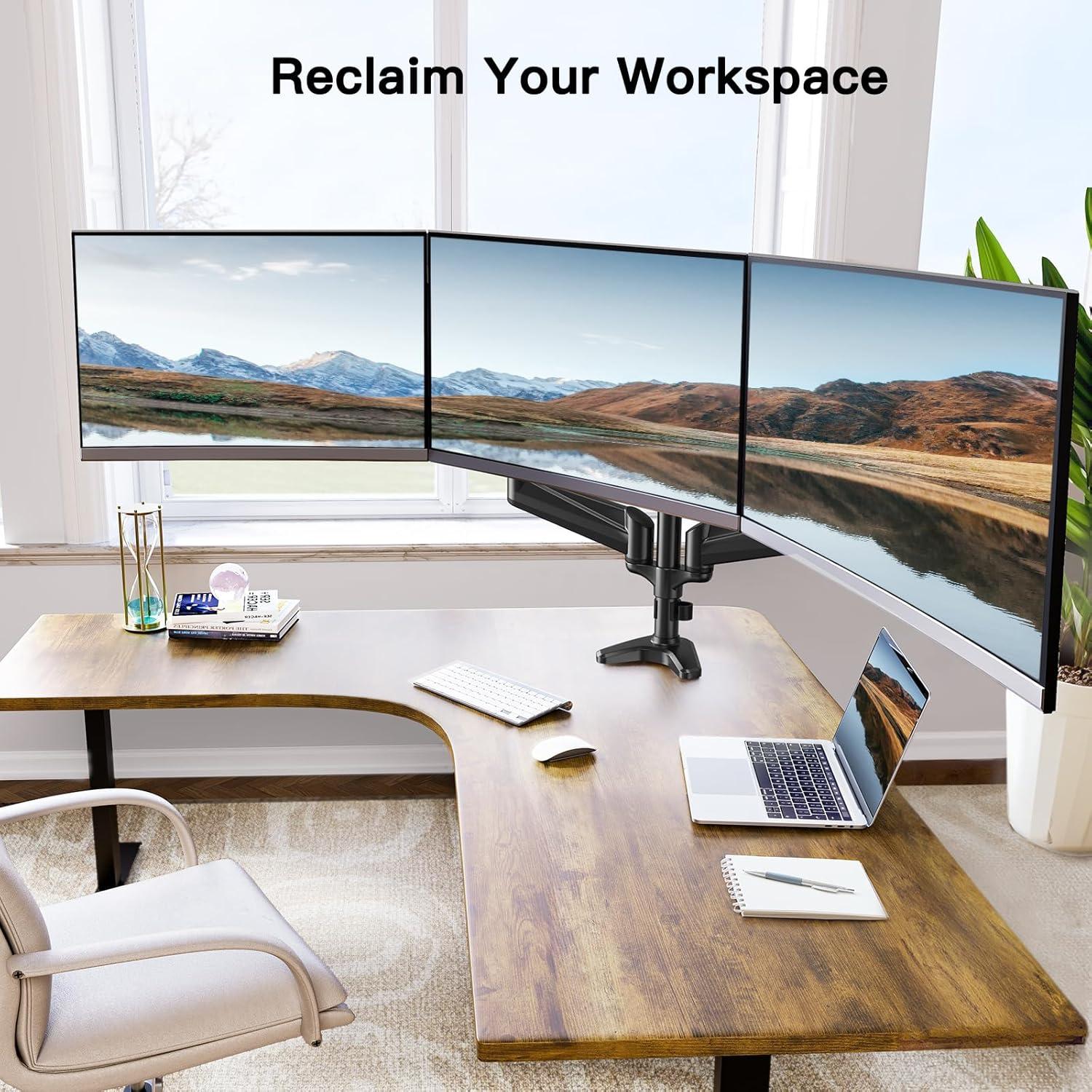 Soporte Triple para Monitores HUANUO HNTS3B 17-32" Ajustable