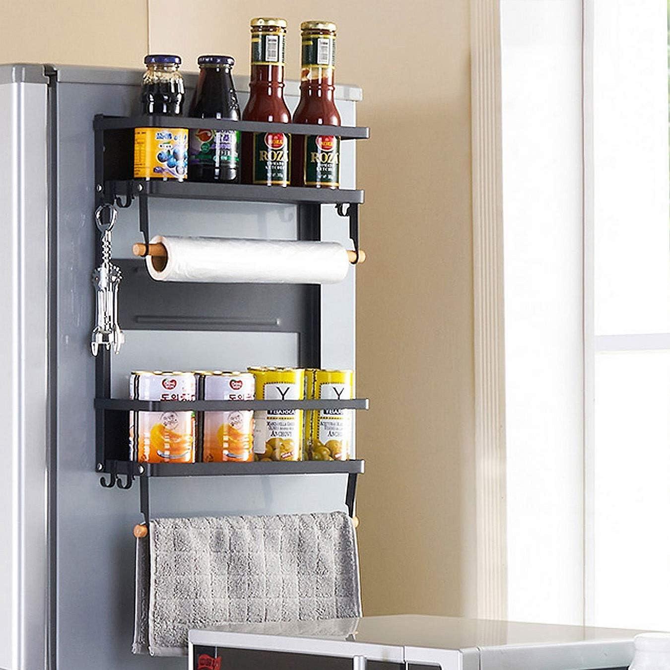 Estante Magnético Jolitac para Especias y Toallas - Negro