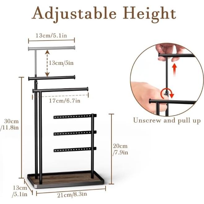 Soporte de Joyería Ajustable Jockcaras Negro 44.5 cm