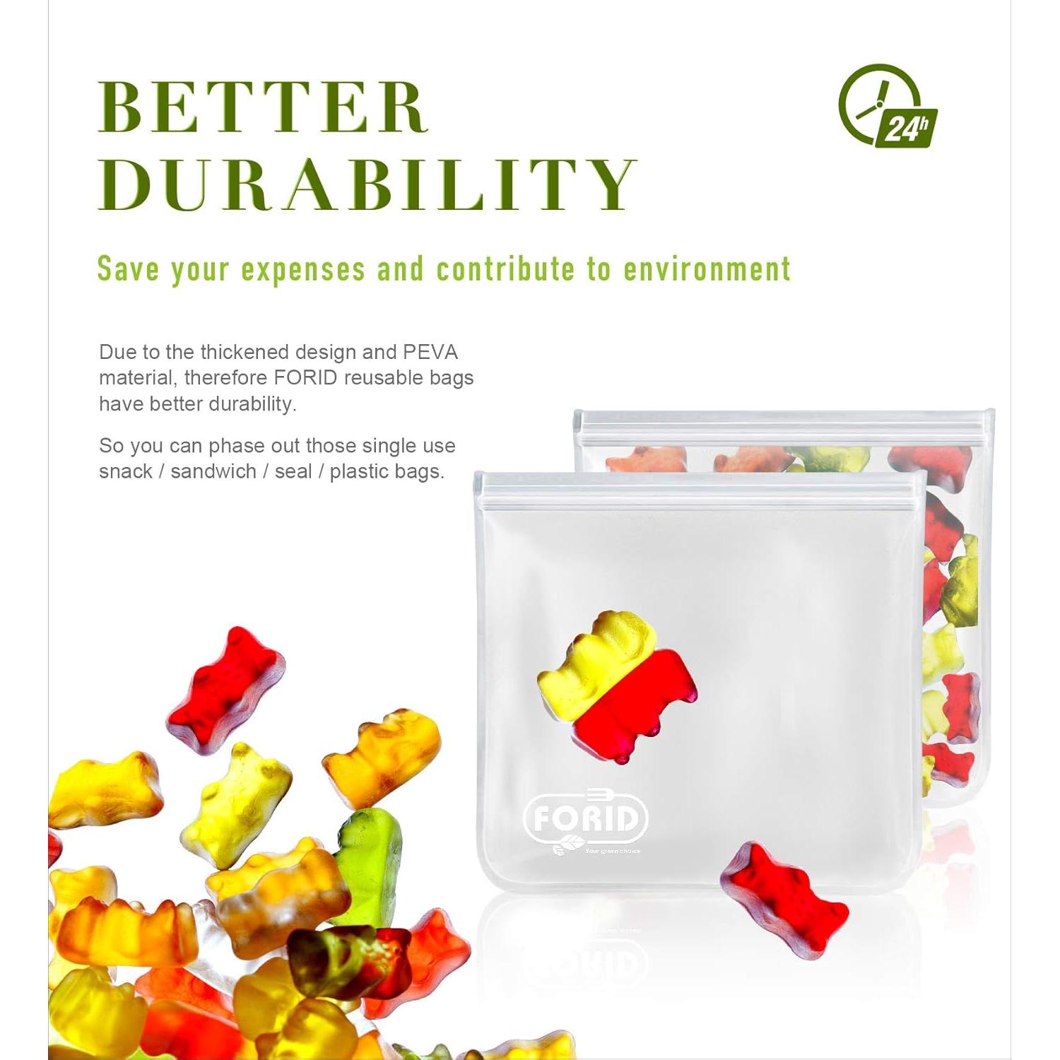 Bolsas de Congelador Reutilizables FORID 6 Unidades 1 Galón