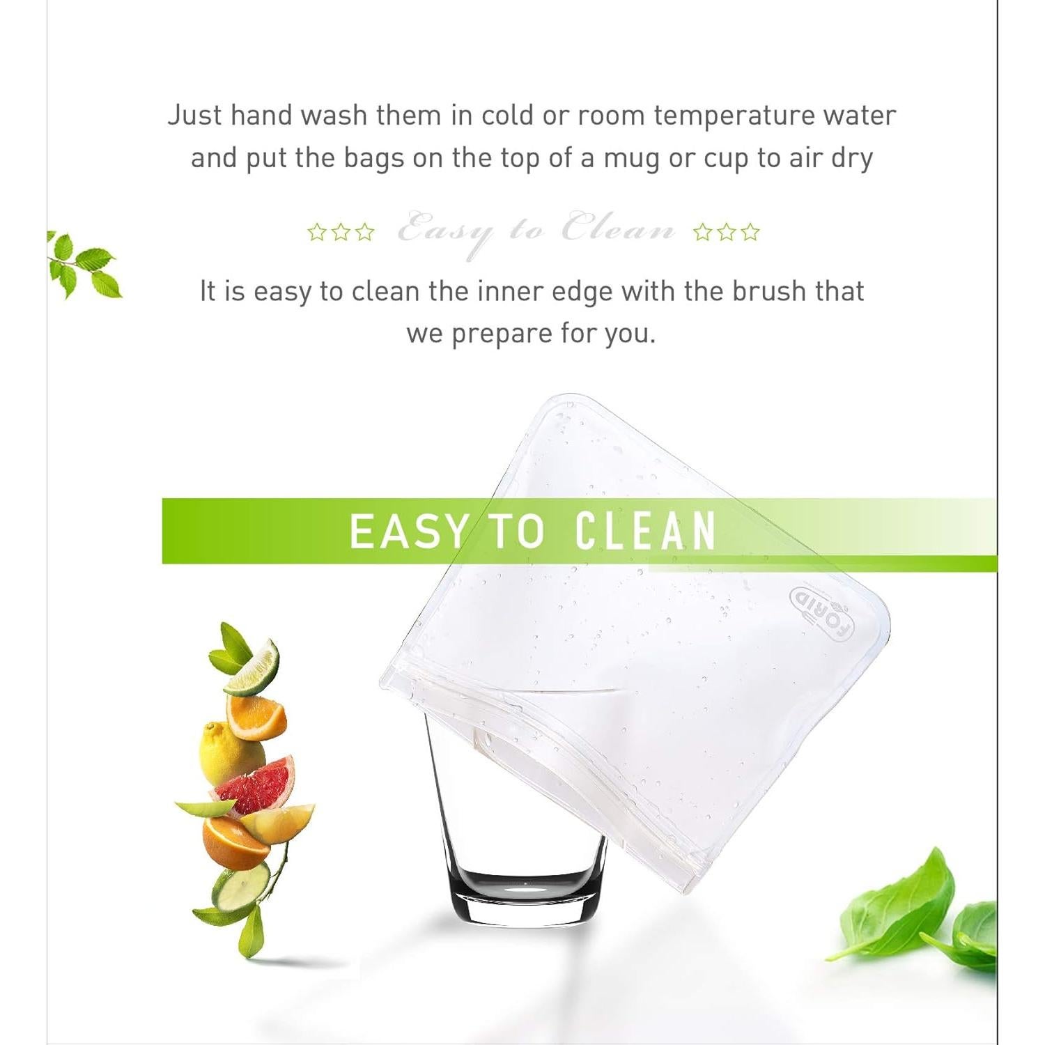 Bolsas de Congelador Reutilizables FORID 6 Unidades 1 Galón