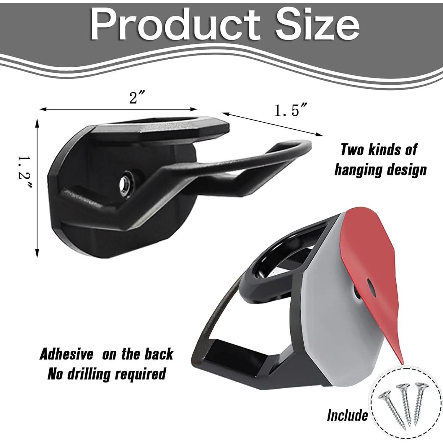 Ganchos Adhesivos para Sombreros RUIPBOTE 24 Unidades Negro