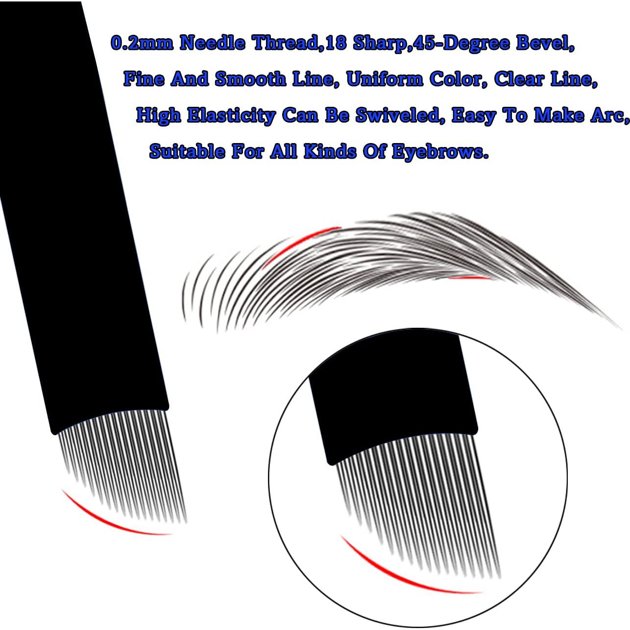 30 Agujas Desechables Microblading Cejas Kaiqikaixi 18U