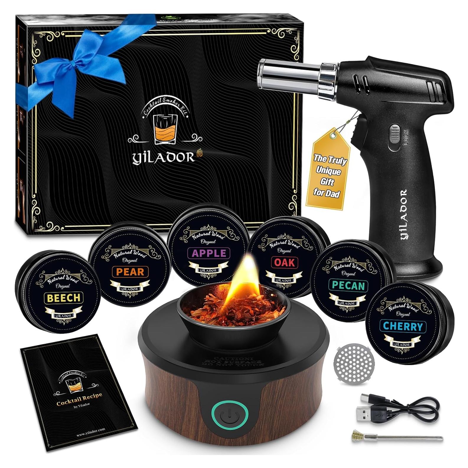 Kit de Ahumador Eléctrico Yilador con Soplete y 6 Chips de Madera