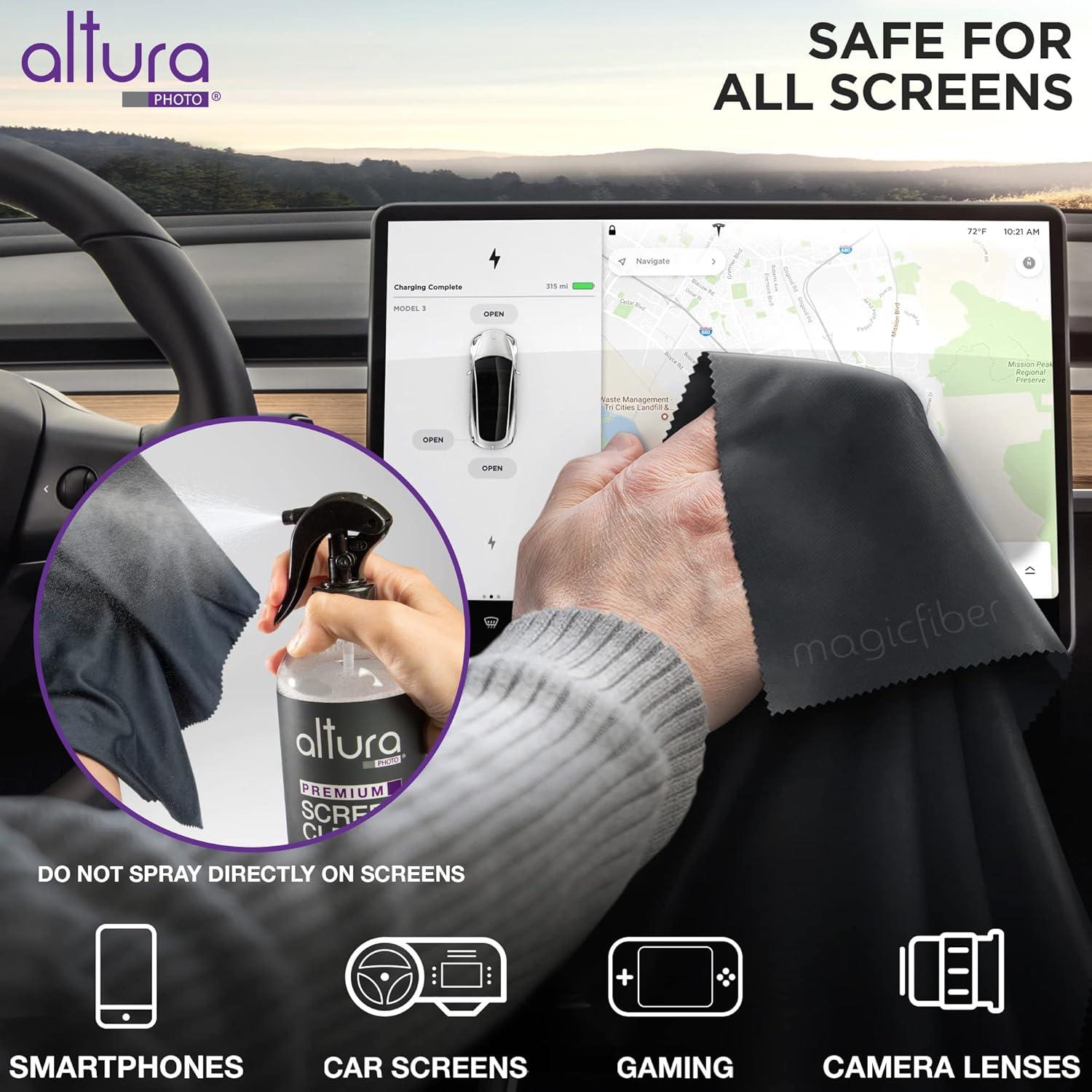 Kit de Limpieza de Pantallas Altura Photo 16oz + 2 Paños Microfibra