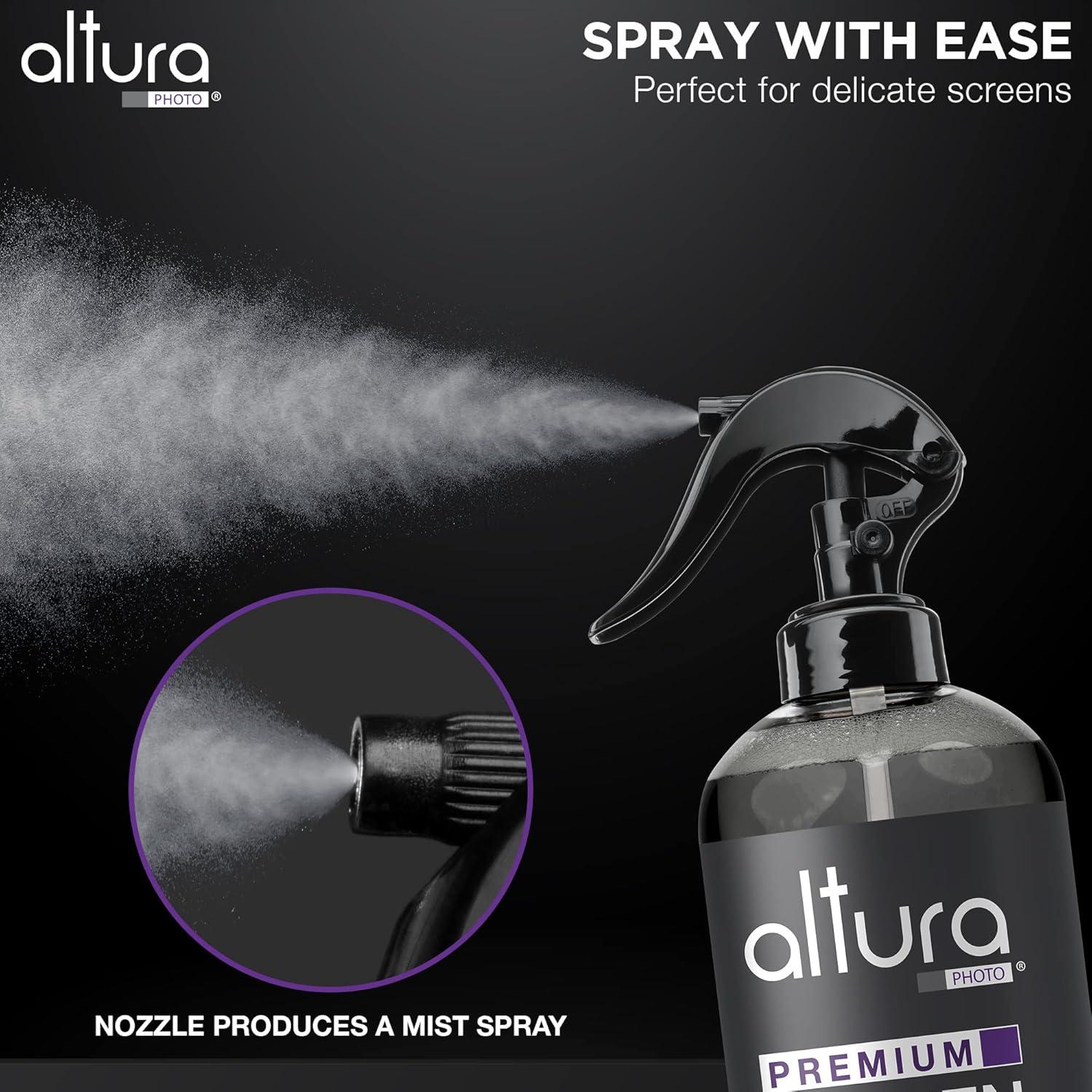 Kit de Limpieza de Pantallas Altura Photo 16oz + 2 Paños Microfibra