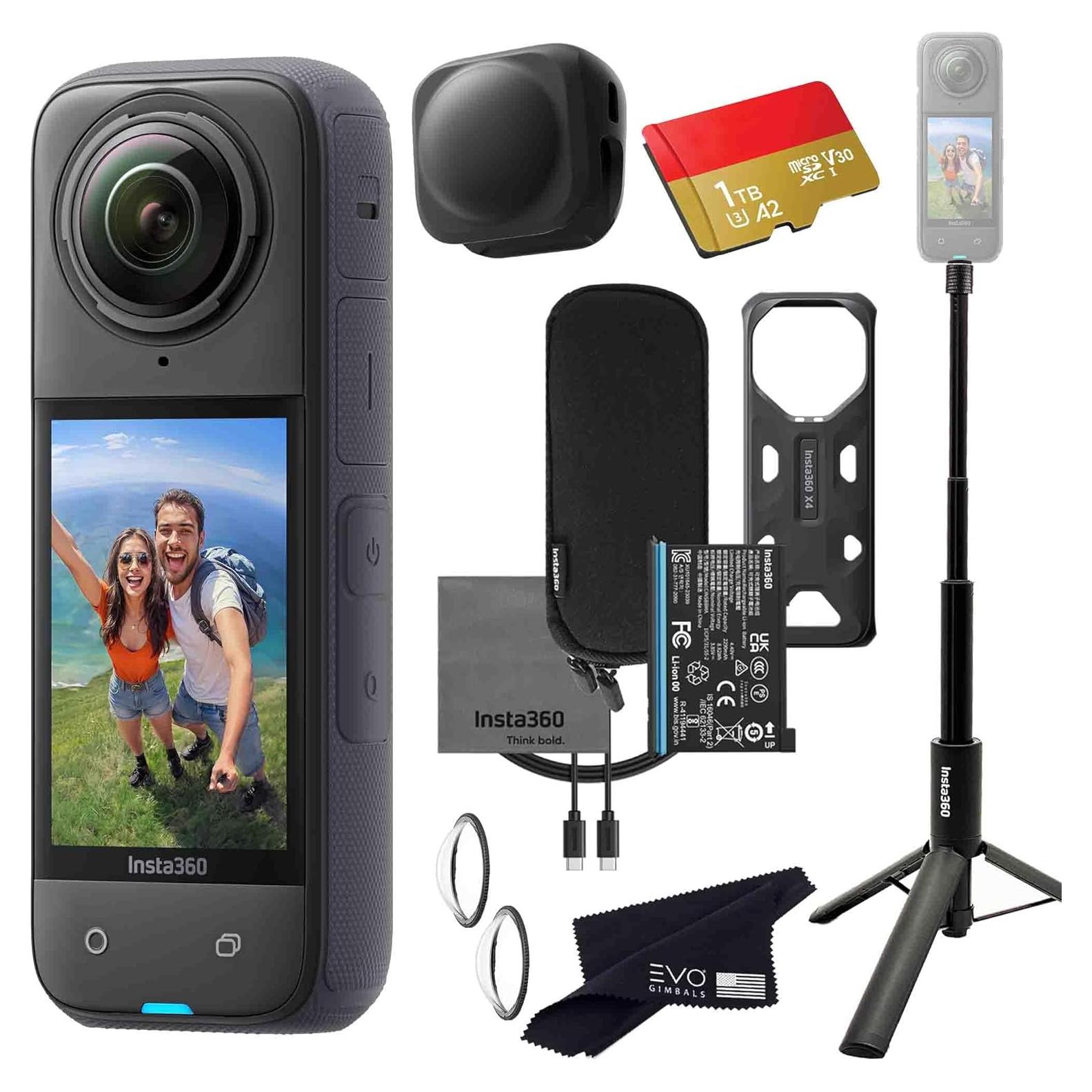 Cámara de acción 360 Insta360 X4 8K con trípode y 1TB