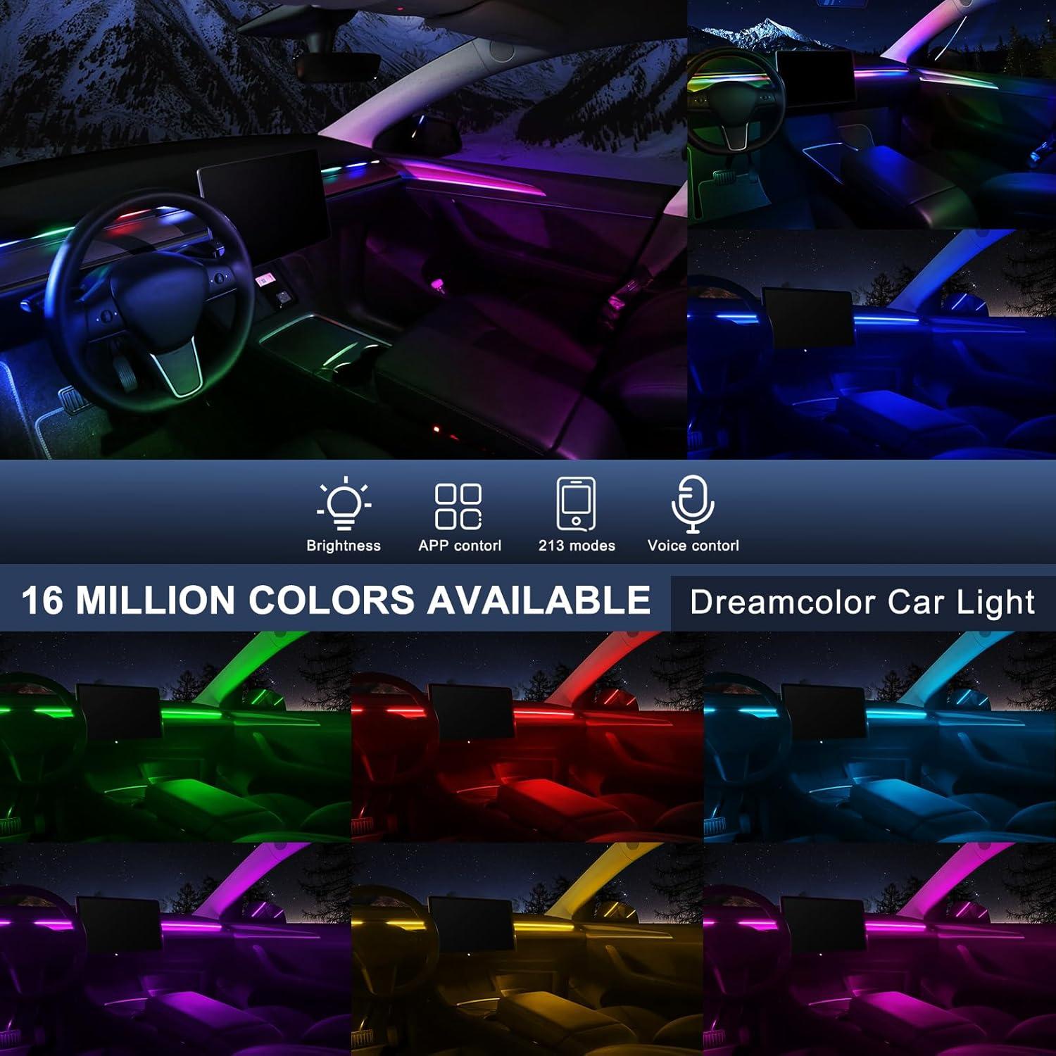 Tira LED Interior Dreamcolor MAODANER para Tesla 55.1" RGB