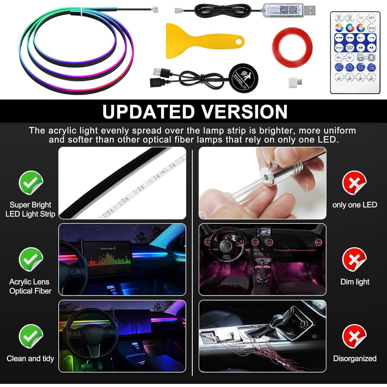 Tira LED Interior Dreamcolor MAODANER para Tesla 55.1" RGB