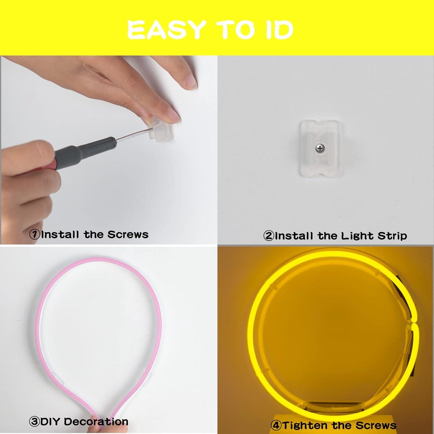 Tira LED Neon Amarillo 12V 5.08m Meijiajia Impermeable