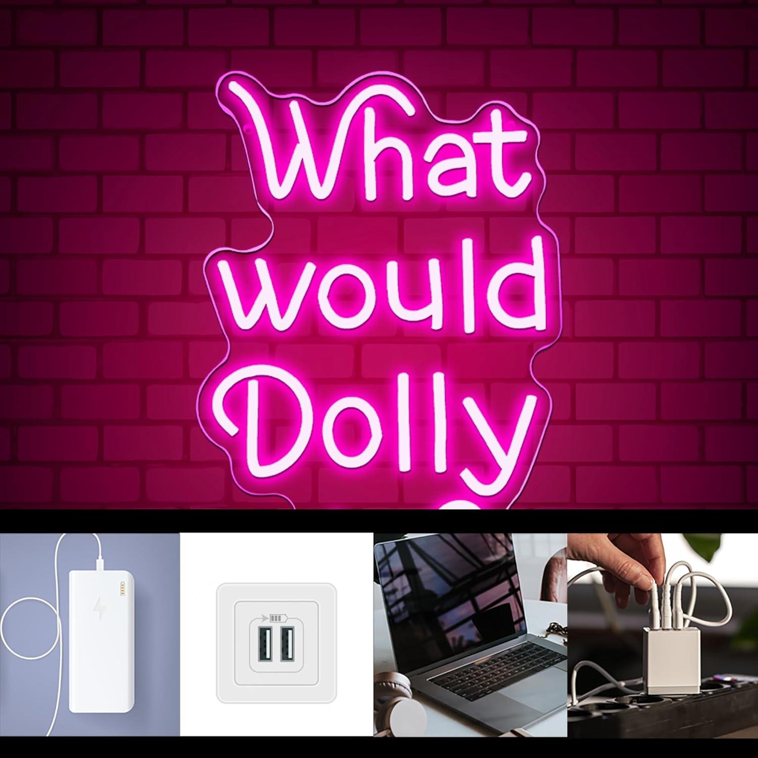 Letrero de Neón Dracey 'Qué Haría Dolly' 39.9x24.9cm USB