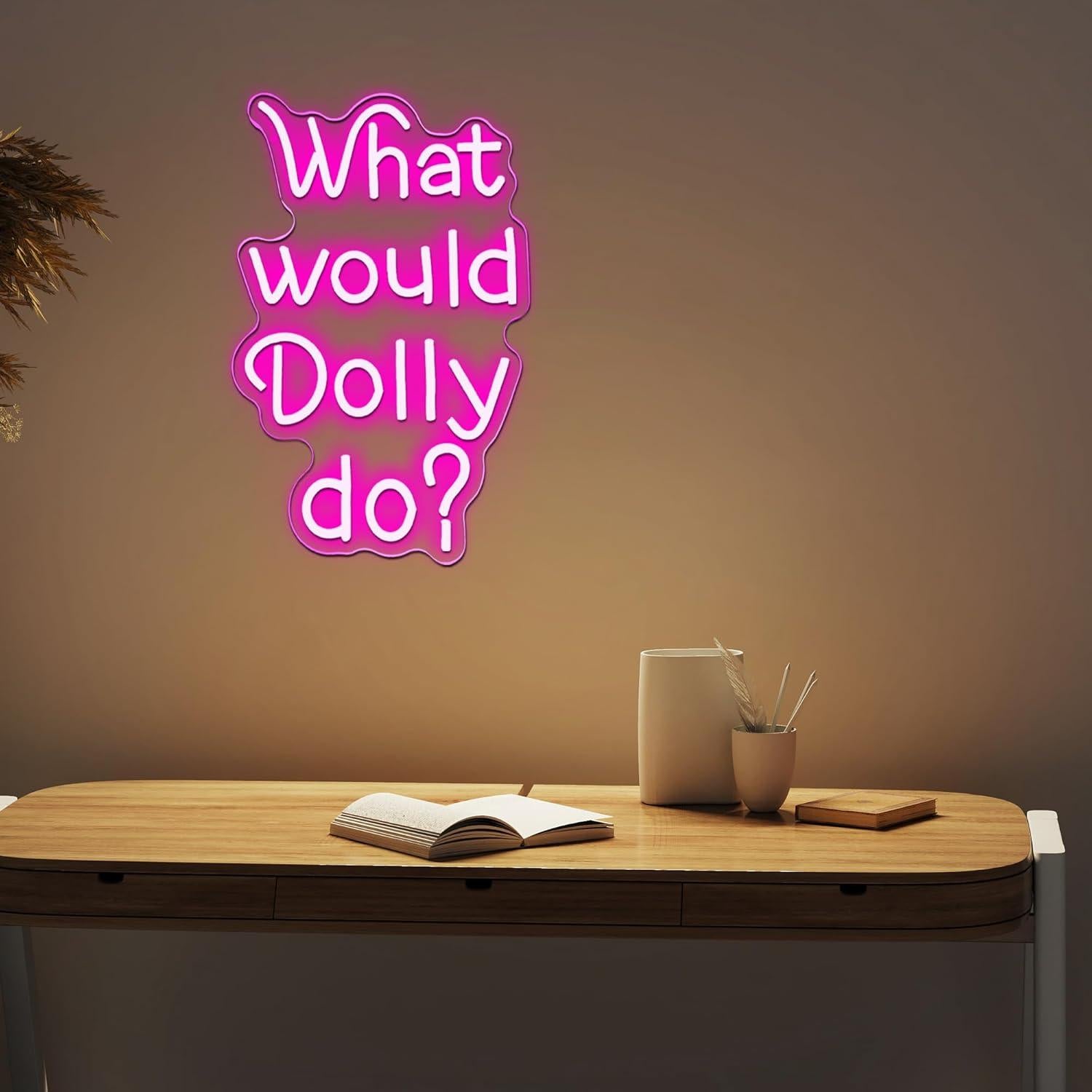 Letrero de Neón Dracey 'Qué Haría Dolly' 39.9x24.9cm USB