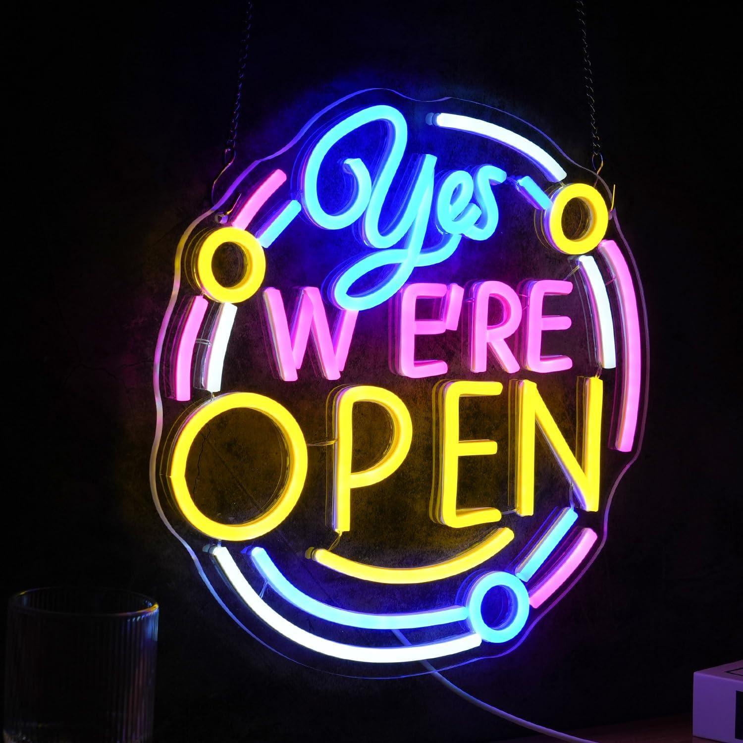 Cartel de Neón LED Dimmable GNVETZLL 32.5x32.5 cm Abierto