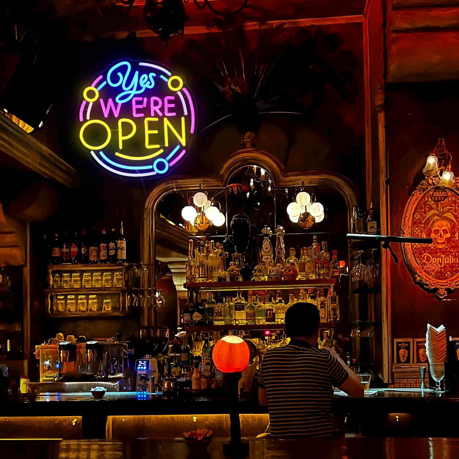 Cartel de Neón LED Dimmable GNVETZLL 32.5x32.5 cm Abierto