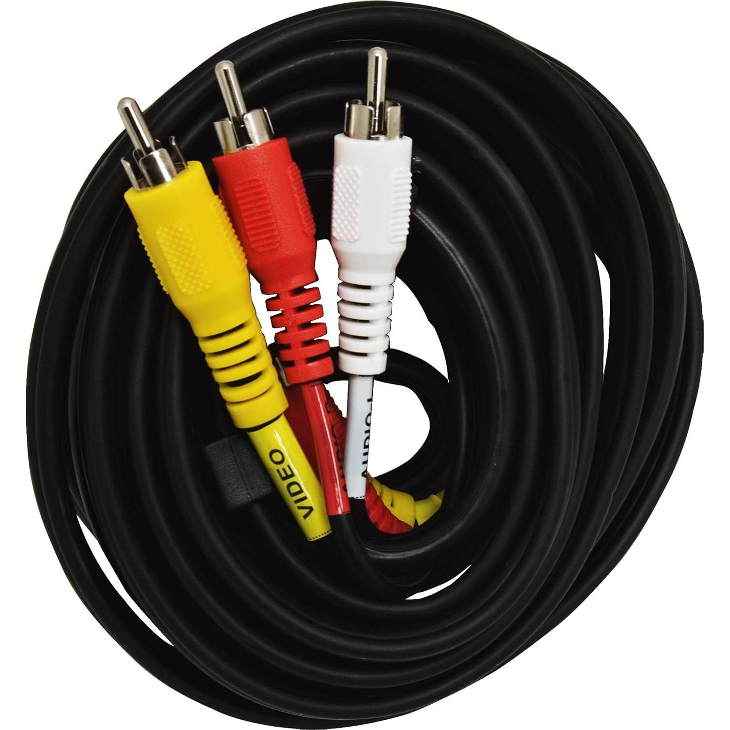 Cable de audio/video GE 1.8m RCA macho a macho baja pérdida