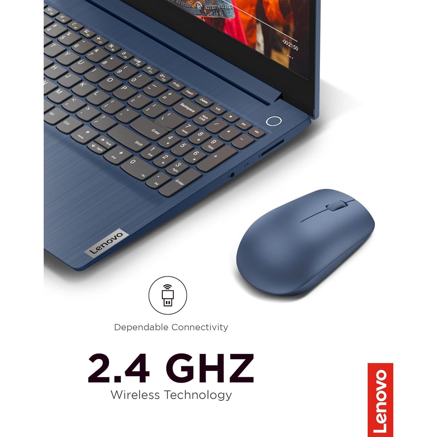Ratón Inalámbrico Lenovo 530 Azul, 1200 DPI, Ergonómico