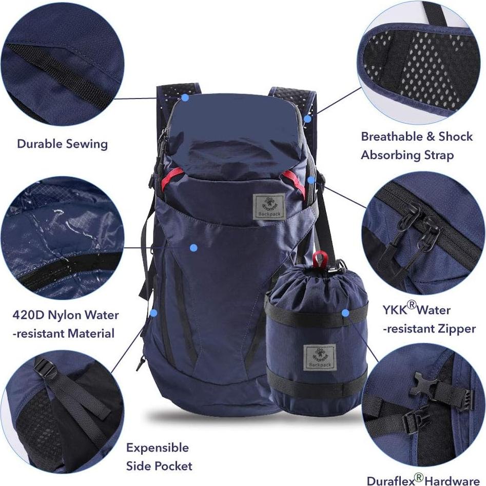 Mochila de Senderismo 4Monster 28L Plegable Resistente al Agua