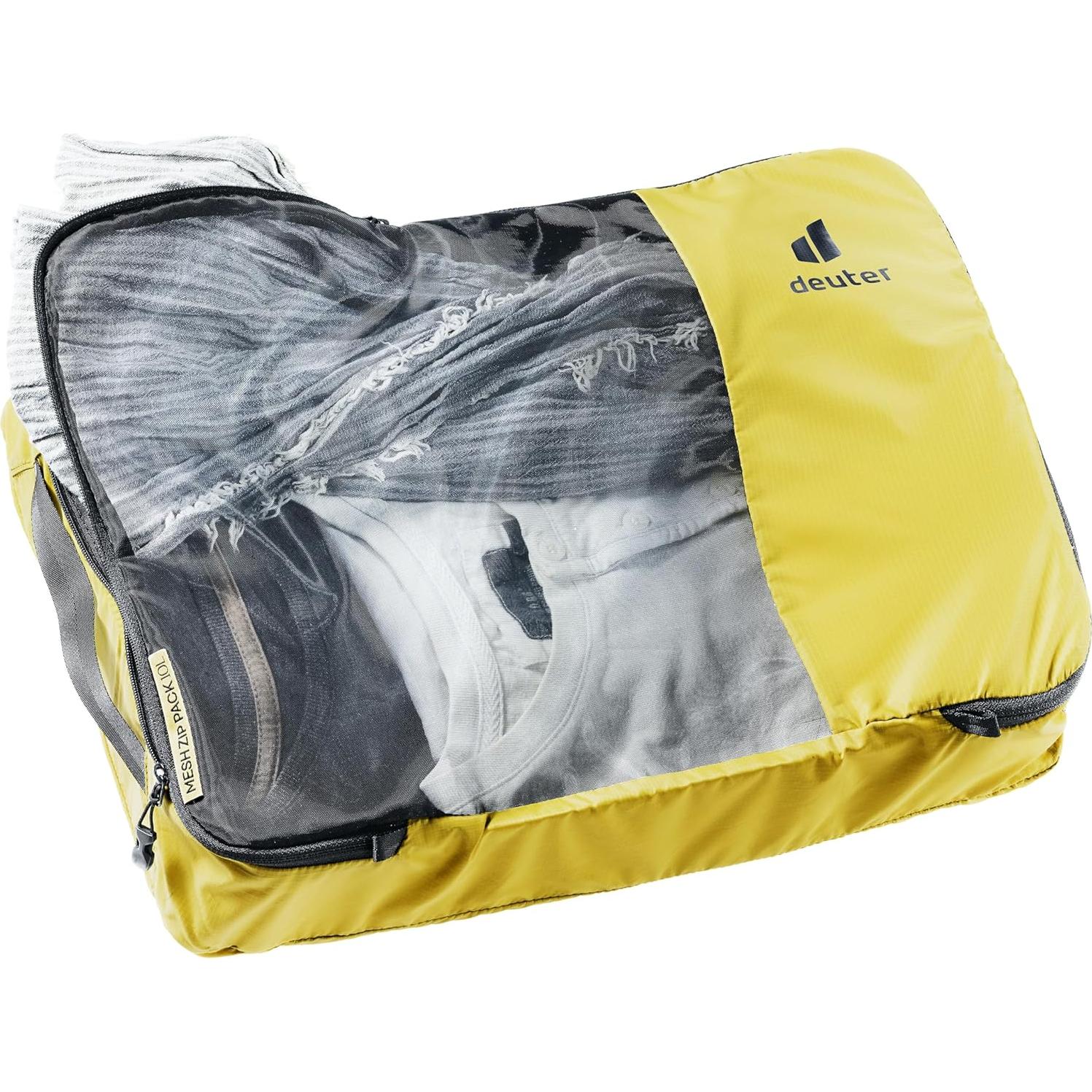 Saco de Empaque Deuter Mesh Zip Pack 10L Cúrcuma-Negro