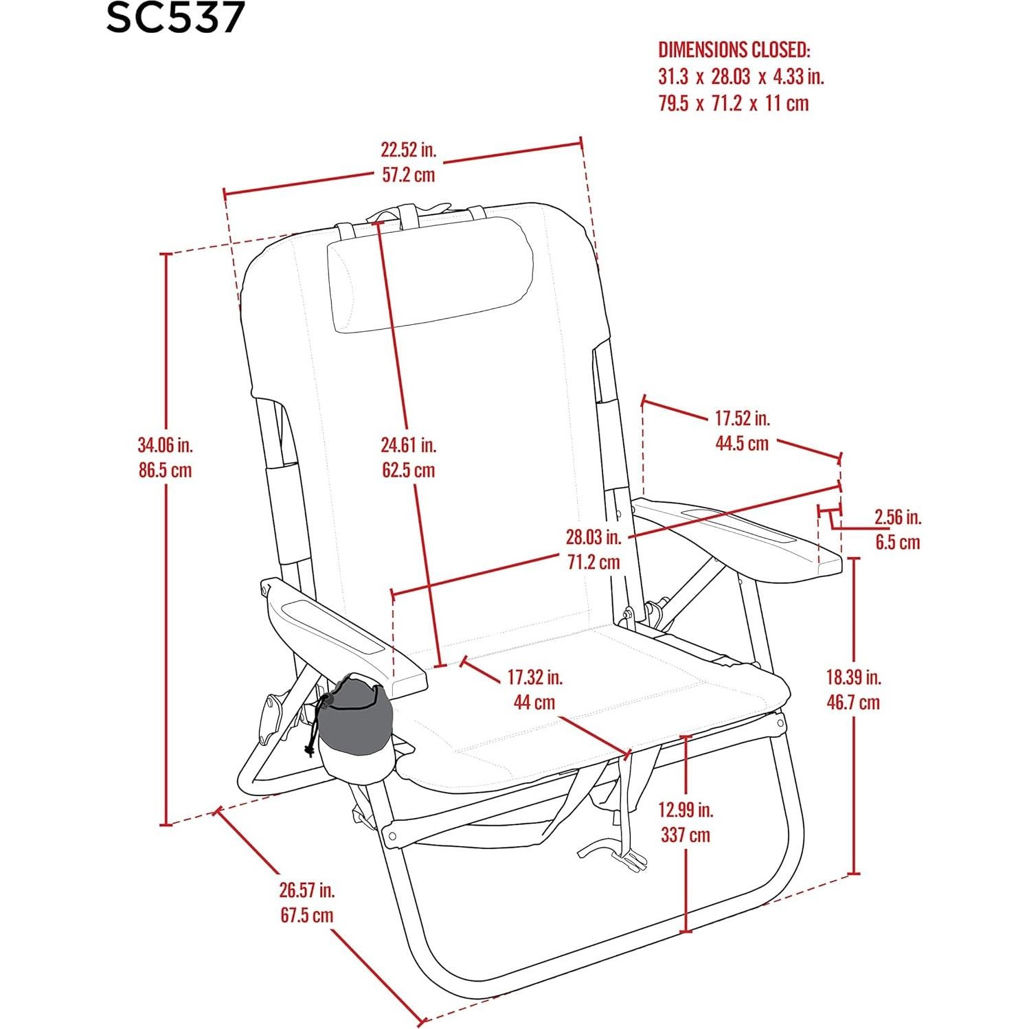 Silla de Playa Tommy Bahama Big Boy Plegable 33 cm Alta