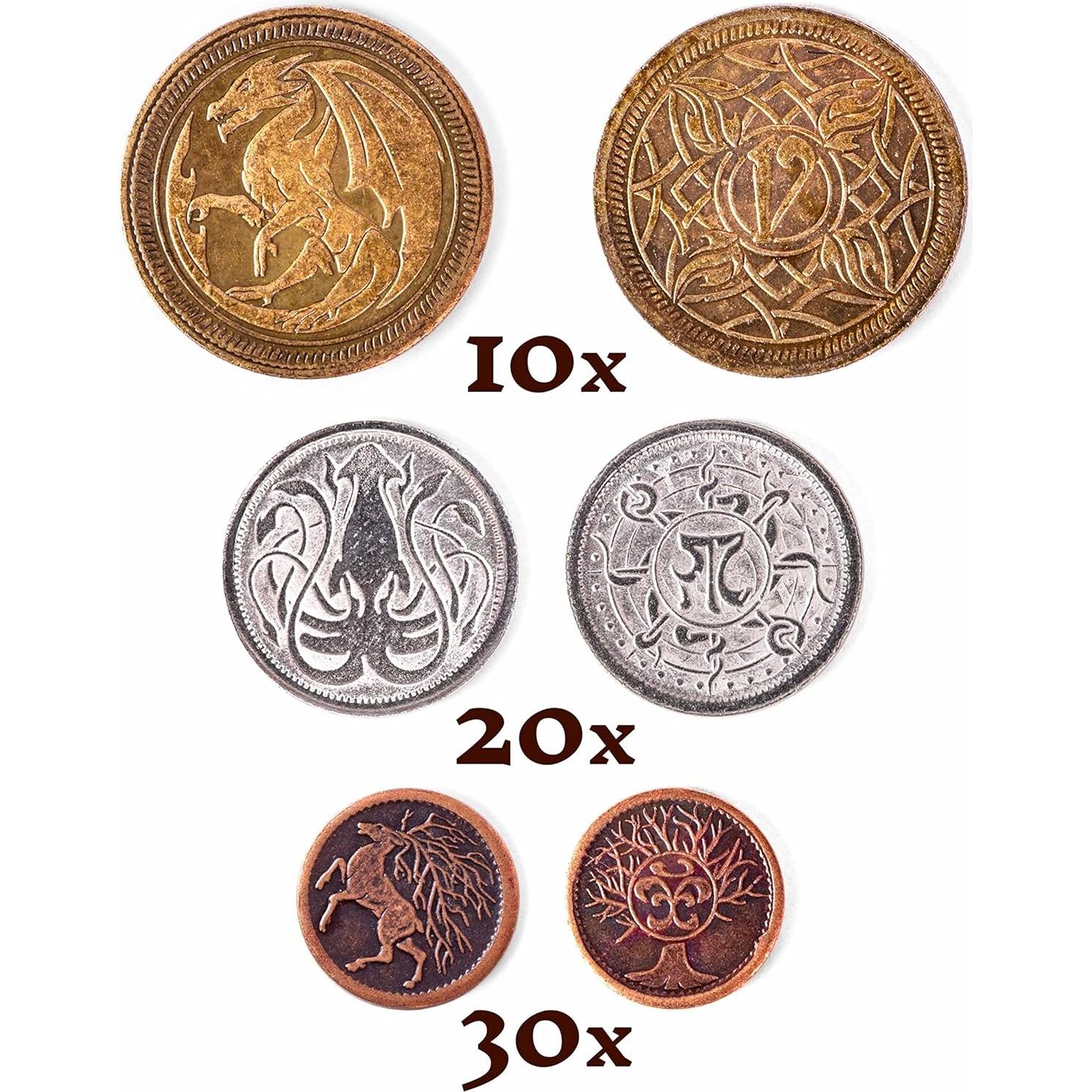 Monedas de Fantasía de Metal Real Brybelly 60 Piezas