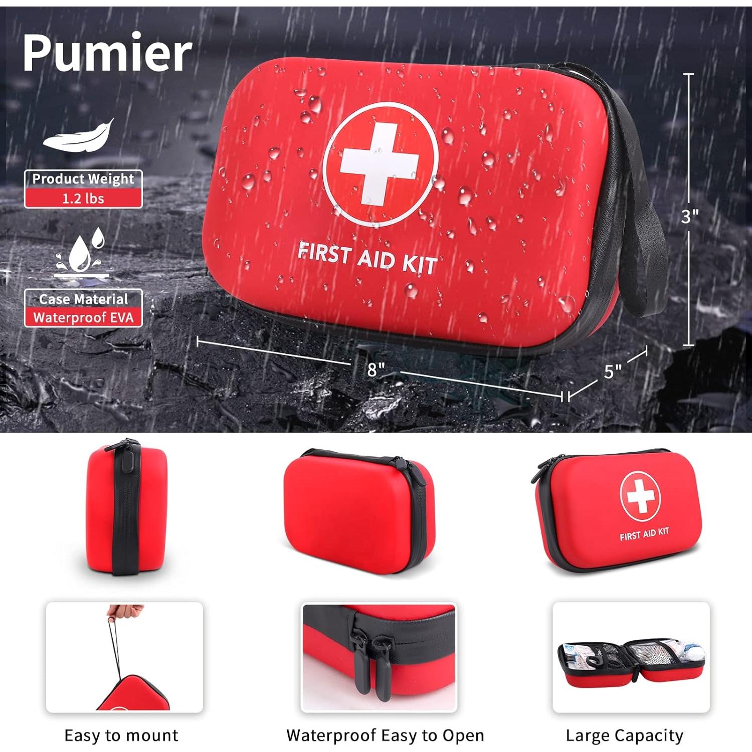 Kit de Primeros Auxilios Pumier Compacto Impermeable 263 Piezas