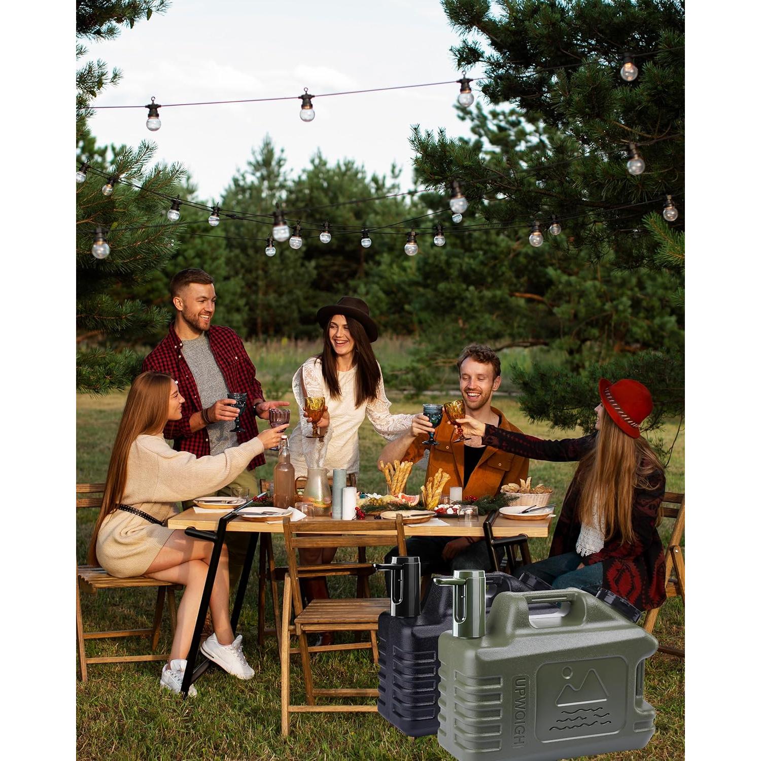 Jarra de Agua Portátil UPWOIGH 19L con Bomba Táctil Verde Militar